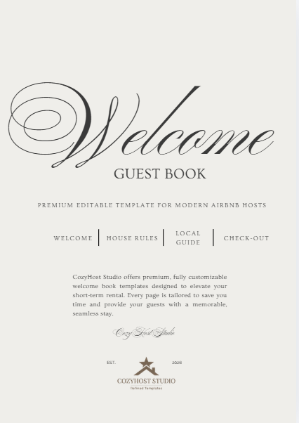 Premium Host Welcome Book Template